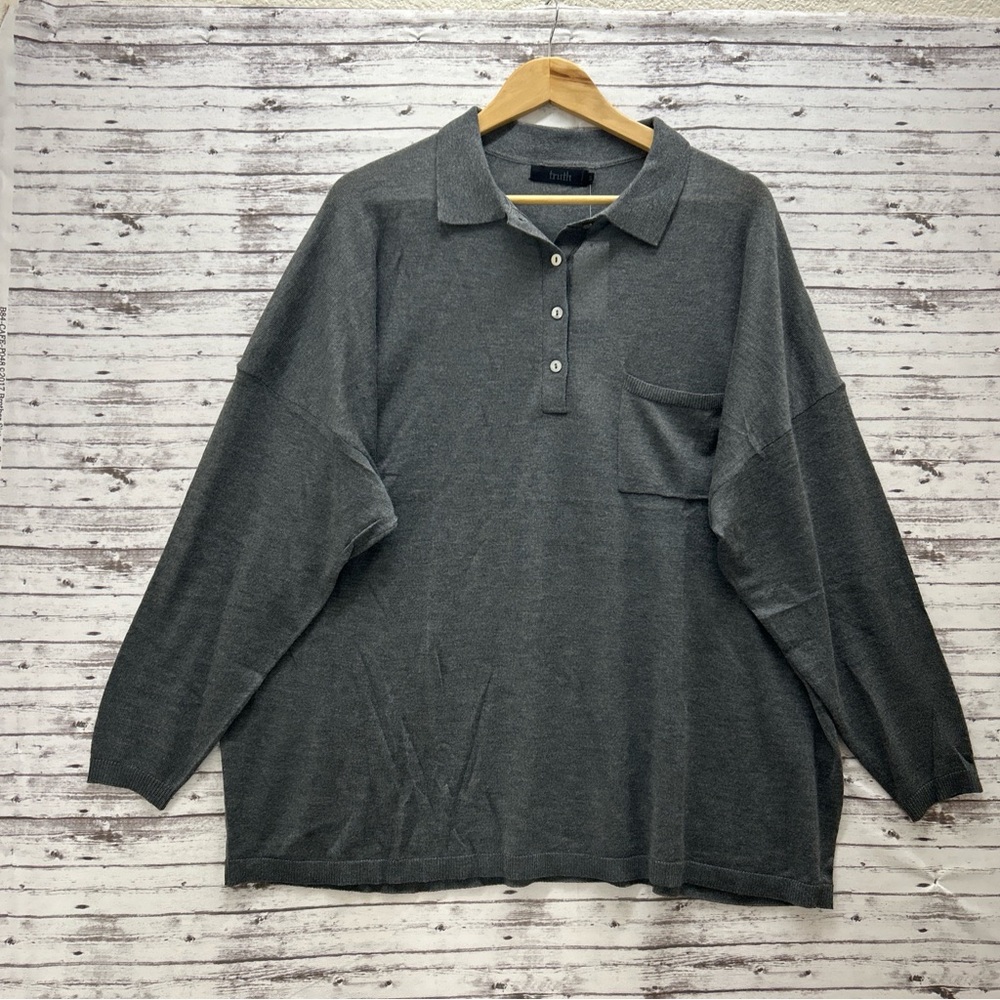 Truth knitted Long Sleeve Polo Shirt Men’s Small